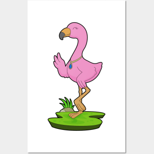 Flamingo Necklace Posters and Art